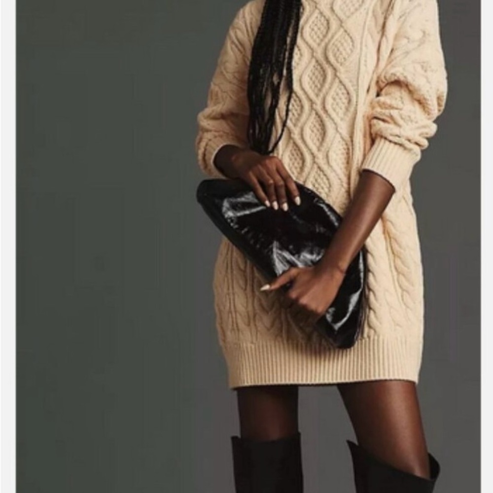 Mare Mare X Anthropologie Chic Long Sleeve Cable Knit Dress XS